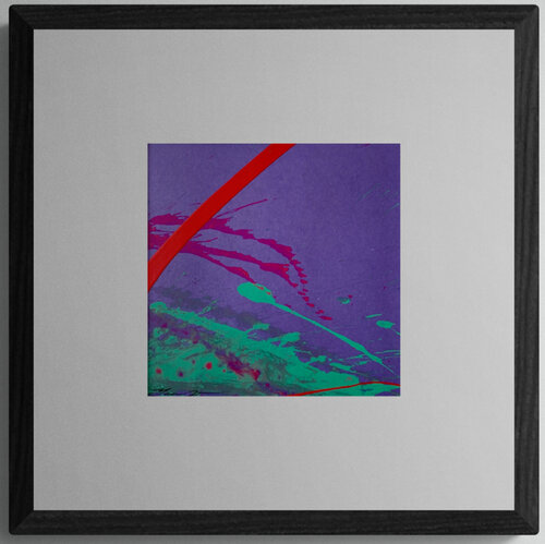 "Purple mood" - Abstract - Bright abstraction - Expressive abstraction - Framed abstract - Purple&Green&Pink Yaroslav Yasenev