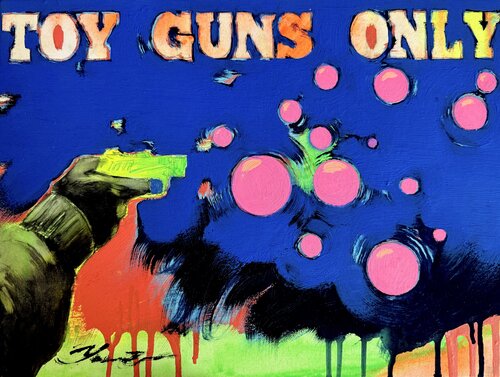 Toy guns only 2 par Yaroslav Yasenev, Peinture en vente sur Singulart