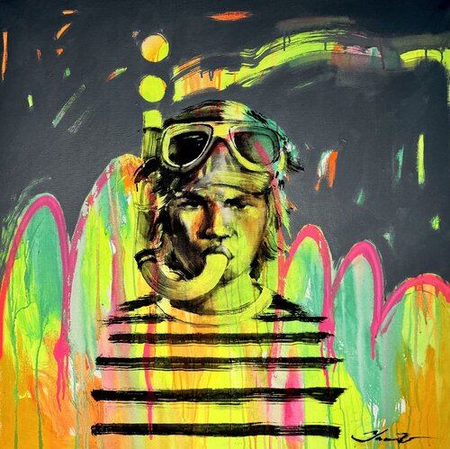 Yellow splash di Yaroslav Yasenev, Pittura in vendita su Singulart