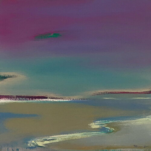 Violet sunset di Yaroslav Yasenev, Pittura in vendita su Singulart