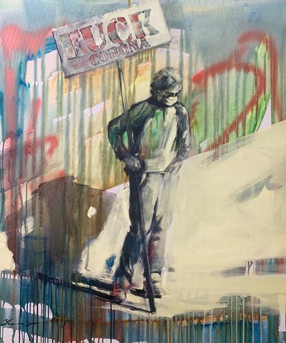 Fu*k corona von Yaroslav Yasenev, Malerei kaufen auf Singulart