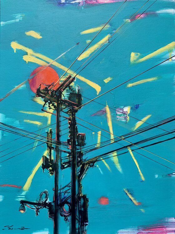 Urban painting - "Red sun" - Pop art - Bright - Street art - Sunset Yaroslav Yasenev