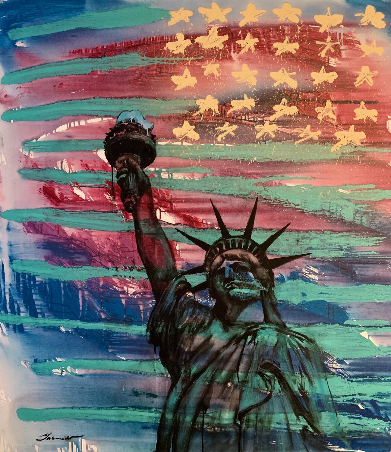 Statue of Liberty by Yaroslav Yasenev (2021) : Painting Acrylic