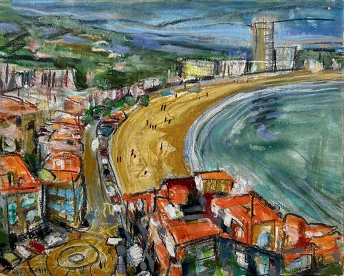 Menschen am Meer. von Thomas Peter Kausel, Malerei kaufen auf Singulart