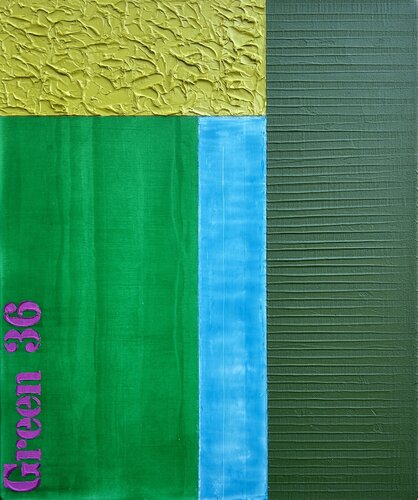 Abstrakte Malerei grün di Thomas Peter Kausel, Pittura in vendita su Singulart