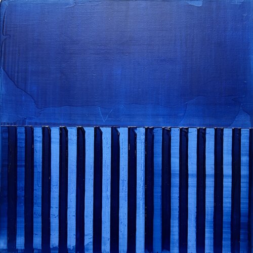 Urlaub am Meer. Abstrakte Malerei blau van Thomas Peter Kausel, Schilderij te koop op Singulart