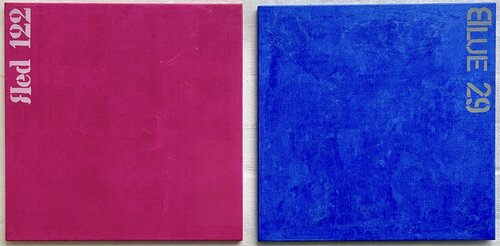 Abstrakte Malerei. Magenta und Blau di Thomas Peter Kausel, Pittura in vendita su Singulart