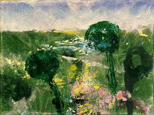 Ein Sommertag im Garten van Thomas Peter Kausel, Schilderij te koop op Singulart