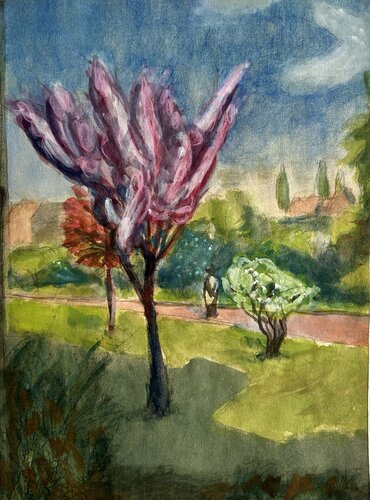 Landschaft. Berlin Wilmersdorf. 1953 von Thomas Peter Kausel, Malerei kaufen auf Singulart