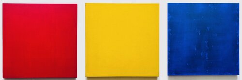 Wer hat Angst vor Rot, Gelb und Blau, Inspiration durch Barnett Newman by Thomas Peter Kausel, Painting for Sale on Singulart