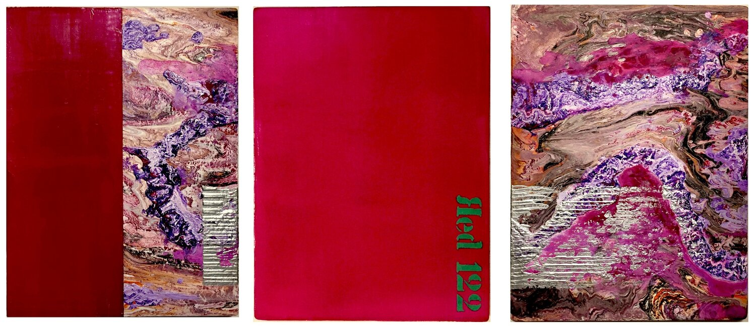 Abstrakte Malerei. Magenta. Thomas Peter Kausel