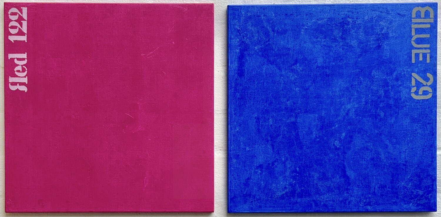 Abstrakte Malerei. Magenta und Blau Thomas Peter Kausel
