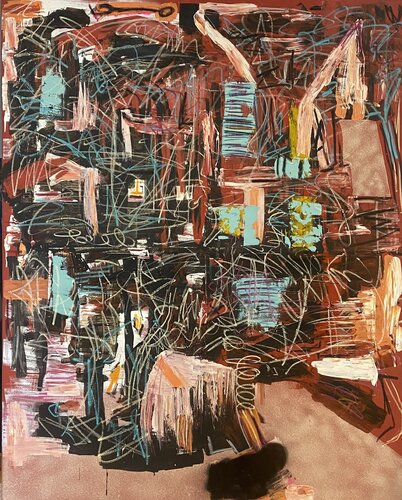 井上護/いのうえまもる 絵画　タリン　サインペン・オイルパステル 井上護 絵画 タリン サインペン・オイルパステル