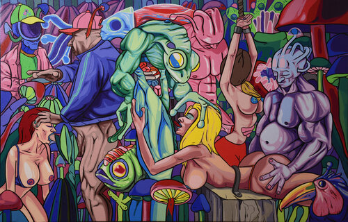 El Día de descanso de los Dioses van Frank Arias, Schilderij te koop op Singulart