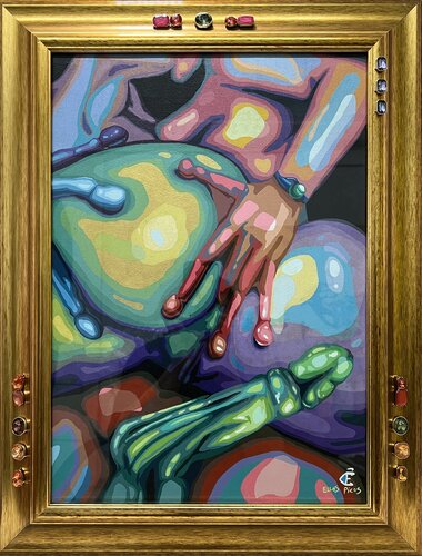 Gentes revolcadas en un cake di Frank Arias, Pittura in vendita su Singulart