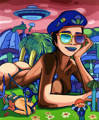 Finally taking the Sun in Mars. van Frank Arias, Schilderij te koop op Singulart