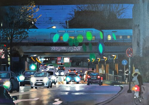City Lights III van Ulla Kutter, Schilderij te koop op Singulart