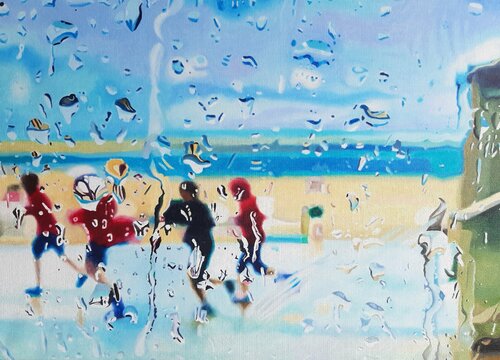 Rainy Beach I van Ulla Kutter, Schilderij te koop op Singulart
