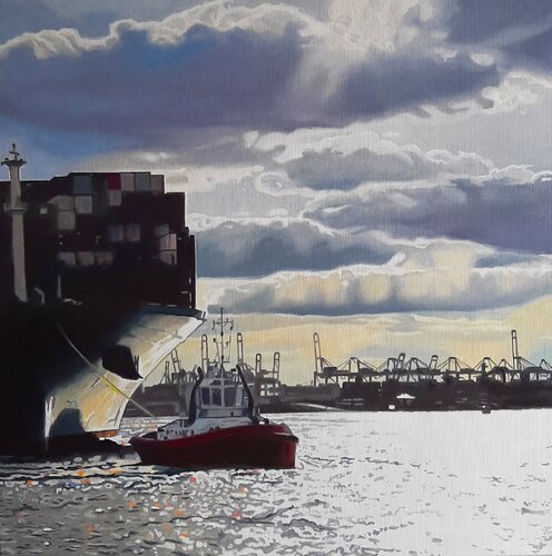 Harbour I by Ulla Kutter, 油畫 for Sale on Singulart