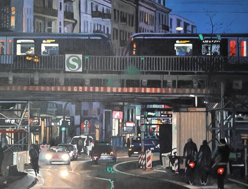City Lights 2 van Ulla Kutter, Schilderij te koop op Singulart