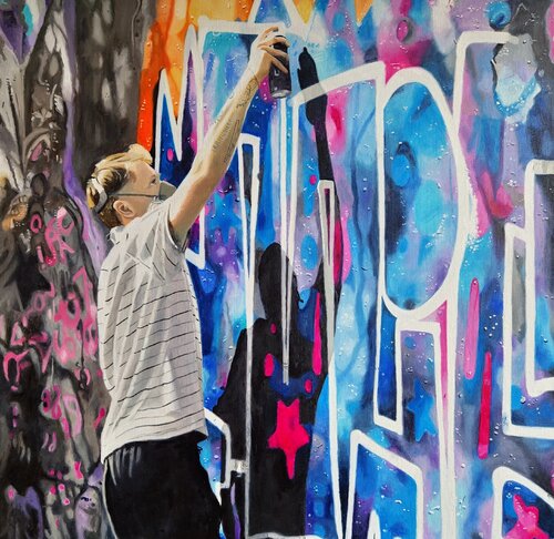 Color for the city by Ulla Kutter, 油畫 for Sale on Singulart