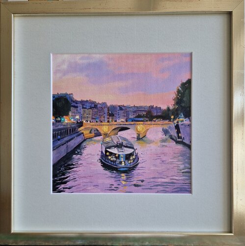 Abendlicht über der Seine van Ulla Kutter, Schilderij te koop op Singulart