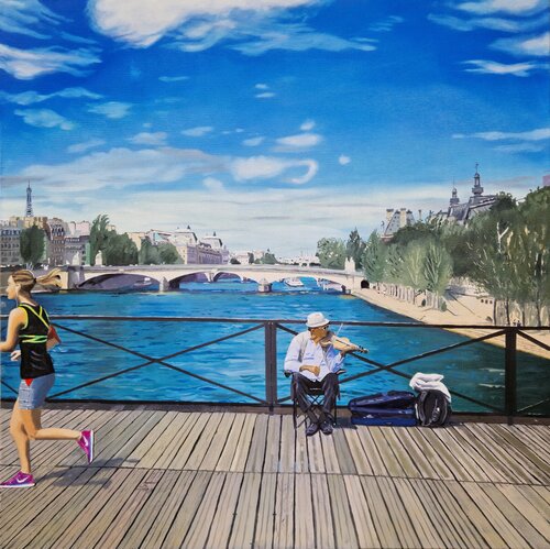 Pont des arts by Ulla Kutter, 油畫 for Sale on Singulart