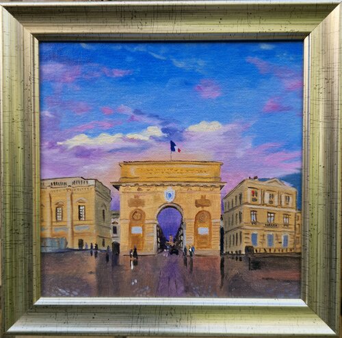 Abendhimmel über Montpellier by Ulla Kutter, Painting for Sale on Singulart