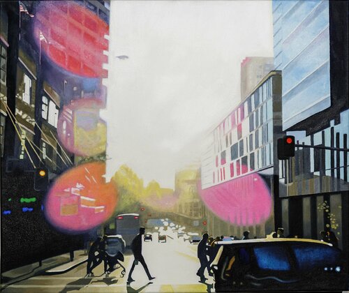 Pitt Street Sydney van Ulla Kutter, Schilderij te koop op Singulart