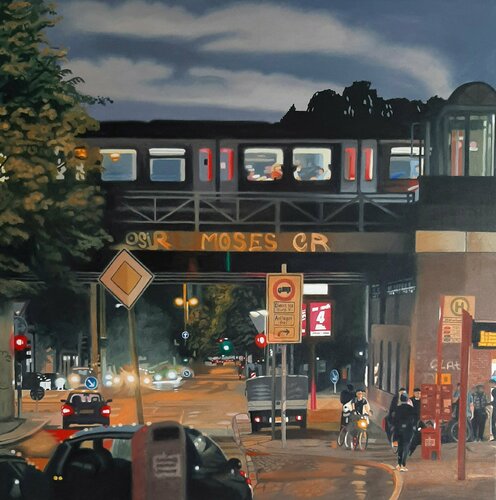 Strassenkreuzung by Ulla Kutter, 油畫 for Sale on Singulart