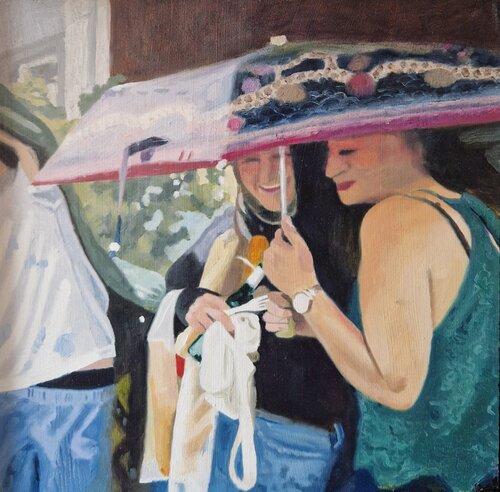 Regen-Party by Ulla Kutter, 油畫 for Sale on Singulart