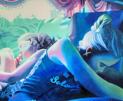 Girls on the bus von Ulla Kutter, Malerei kaufen auf Singulart