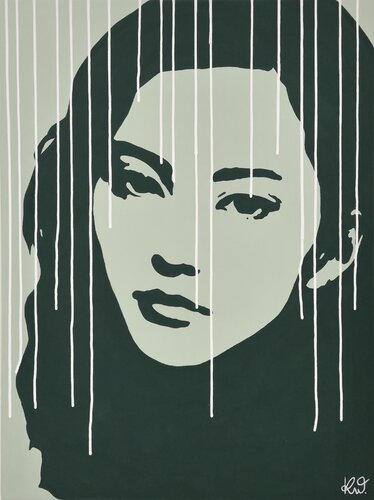 Green beauty par Kevin Wilczewski, Peinture en vente sur Singulart