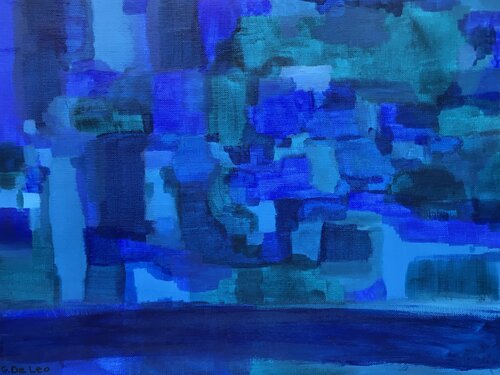 Composizione blu by Gianluca De Leo, Work on Paper for Sale on Singulart