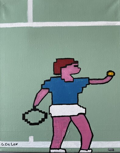 On Court Tennis - C64 von Gianluca De Leo, Malerei kaufen auf Singulart