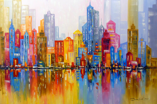 Rainbow city von Olha Darchuk, Malerei kaufen auf Singulart