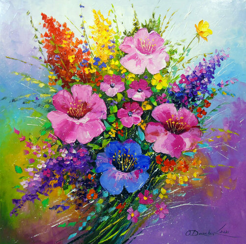 A bouquet of flowers for your beloved di Olha Darchuk, Pittura in vendita su Singulart