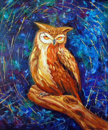 Owl by Olha Darchuk, Painting for Sale on Singulart