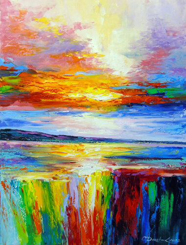 On the edge of a bright abyss di Olha Darchuk, Pittura in vendita su Singulart