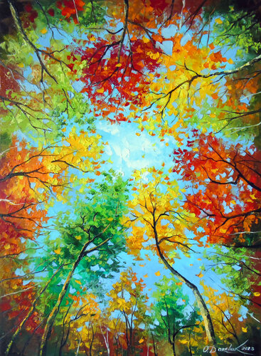 In the autumn forest van Olha Darchuk, Schilderij te koop op Singulart