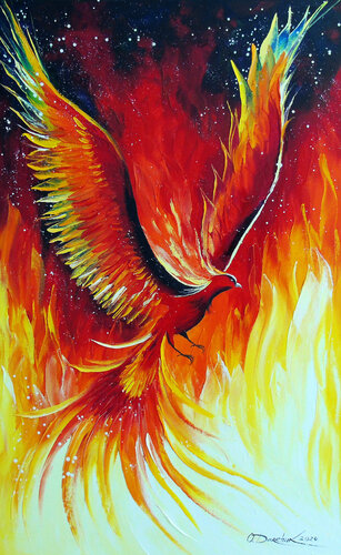 Phoenix bird di Olha Darchuk, Pittura in vendita su Singulart