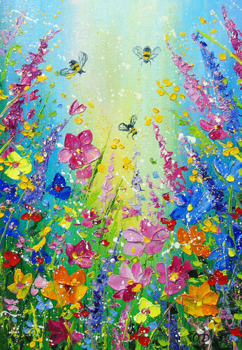 Bees at dawn by Olha Darchuk, Painting for Sale on Singulart