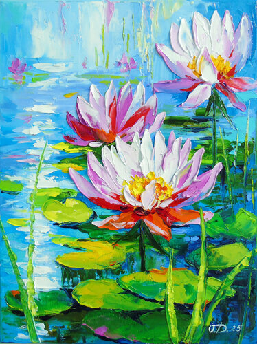 Water lilies di Olha Darchuk, Pittura in vendita su Singulart