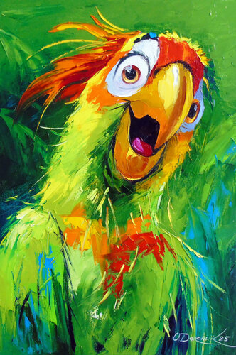 Parrot Surprise von Olha Darchuk, Malerei kaufen auf Singulart