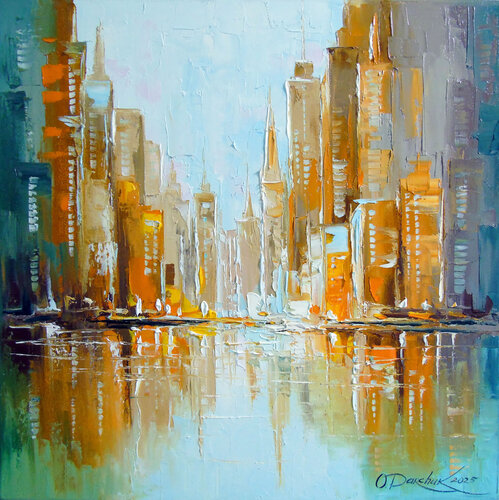 Golden Megapolis di Olha Darchuk, Pittura in vendita su Singulart