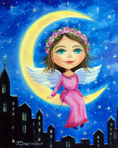 Angel of the Night di Olha Darchuk, Pittura in vendita su Singulart