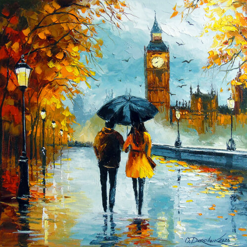 Autumn London de Olha Darchuk, Pintura a la venta en Singulart