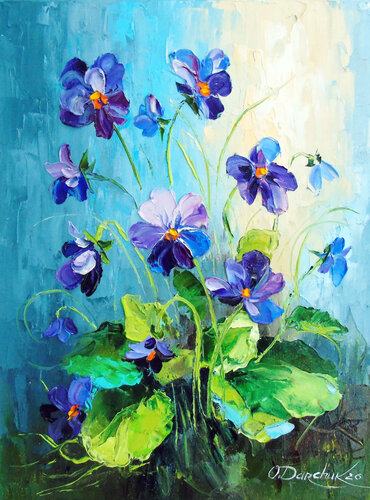 Violets di Olha Darchuk, Pittura in vendita su Singulart