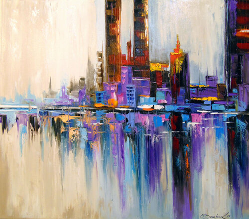 City of Tetris di Olha Darchuk, Pittura in vendita su Singulart