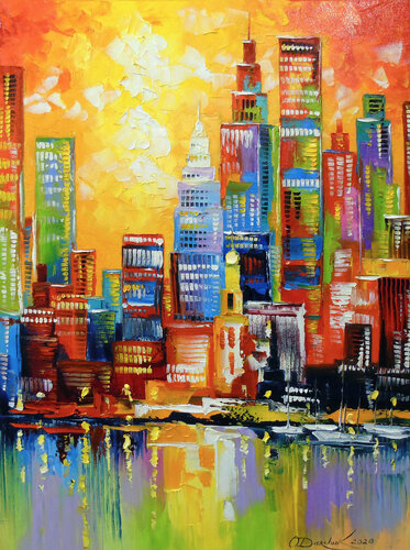 Bright new York city di Olha Darchuk, Pittura in vendita su Singulart